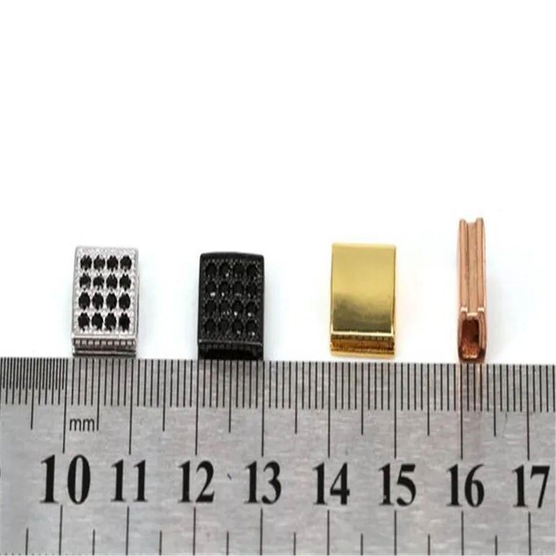 Luxury Brass Inlaid Cubic Zircon Square Beads Jewelry Charms Accessories Spacer Beads For DIY Bracelet Necklace Jewelry Making
