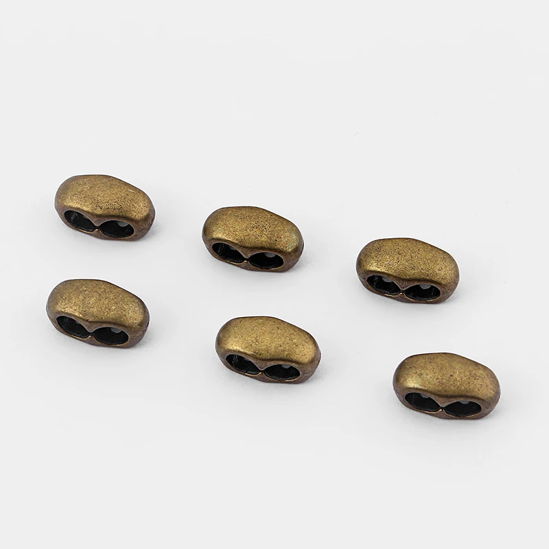 10PCS Metal Double Hole Slider Spacer Big Hole Spacer Beads For 4/5mm Round Leather Cord Necklace DIY Jewelry Making