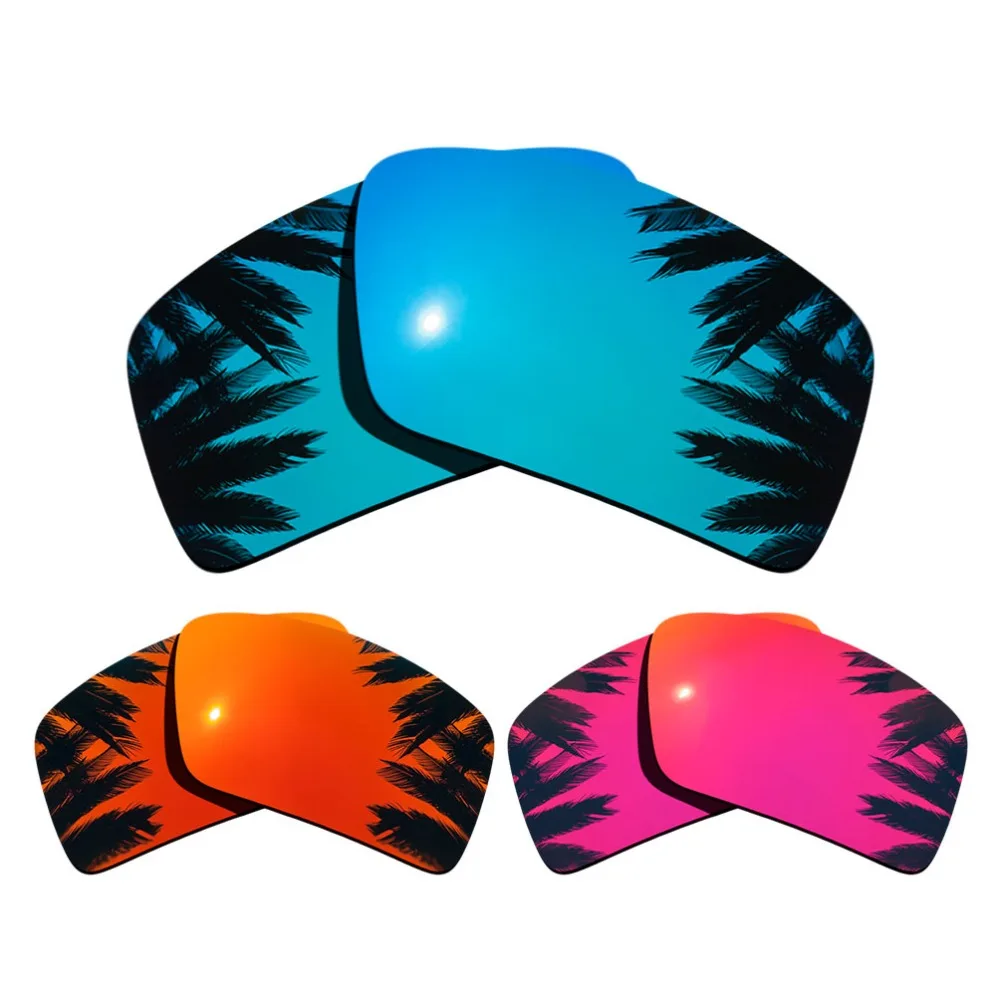 

(Ice Blue+Orange Red+Midnight Sun Mirrored Coating)3-Pairs Polarized Replacement Lenses for Eyepatch 2 100% UVA & UVB Protection