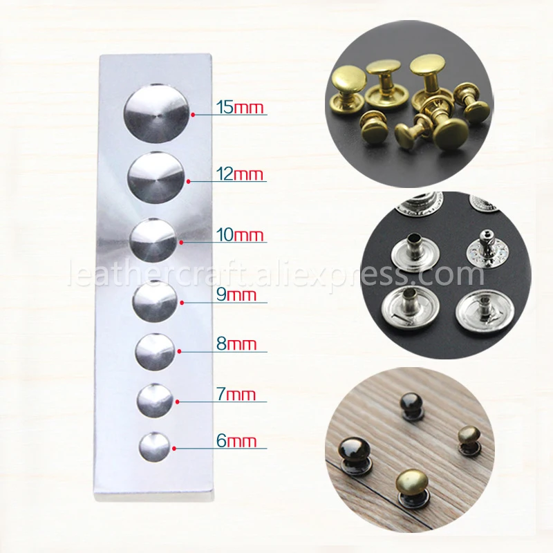 1 stück Edelstahl 7 in Einen Unteren Platte Poppers Druckknopf Nieten Setter Punch Sterben Basis Leder Handwerk DIY hand Werkzeug