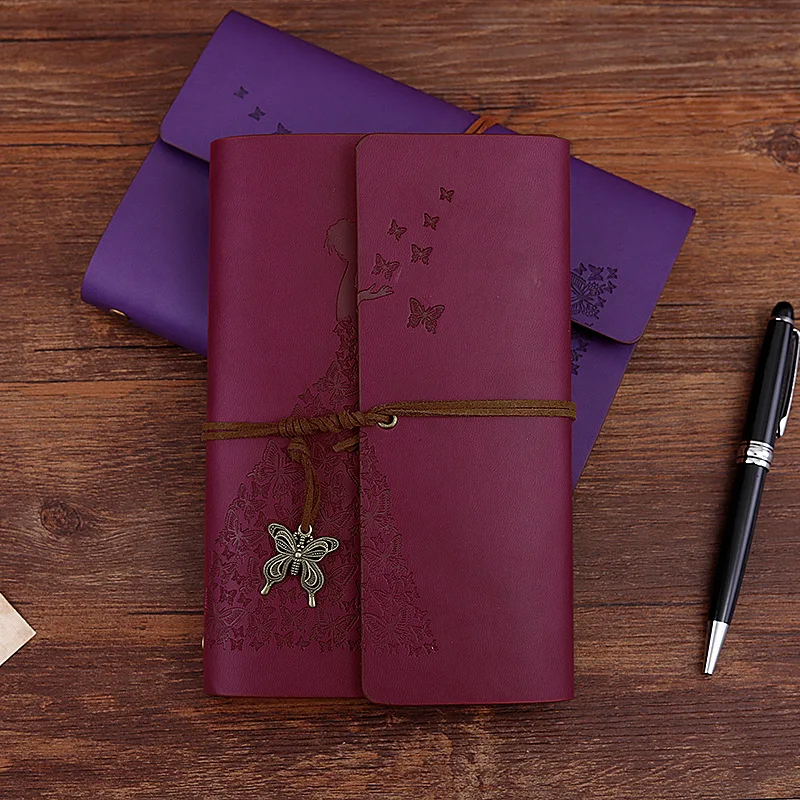 Travelers Notebook Diary Notepad Vintage Literature PU A6 A5 Leather Note Book Stationery Gift Traveler Journal Planners