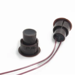 (10 pairs)  RC-36 Brown Color Wired Magnetic Switch Door Open Alarm Concealed installation NC Relay Output Magnet Sensor