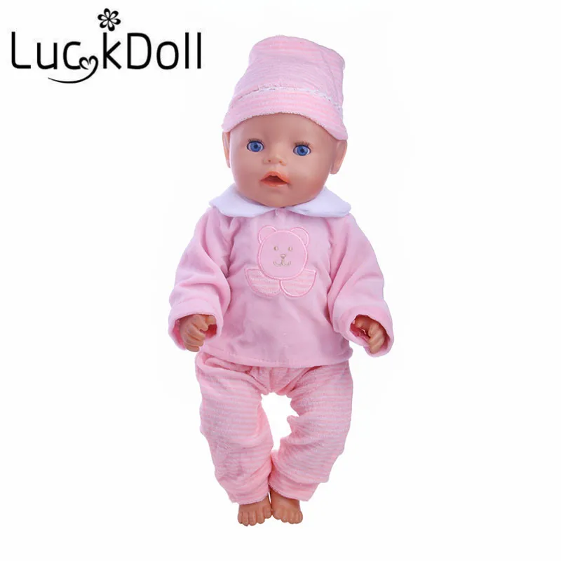 

New arrives 1 set = hat + clothes + pants fit 43 cm for New -,'s dolls(without shoes)