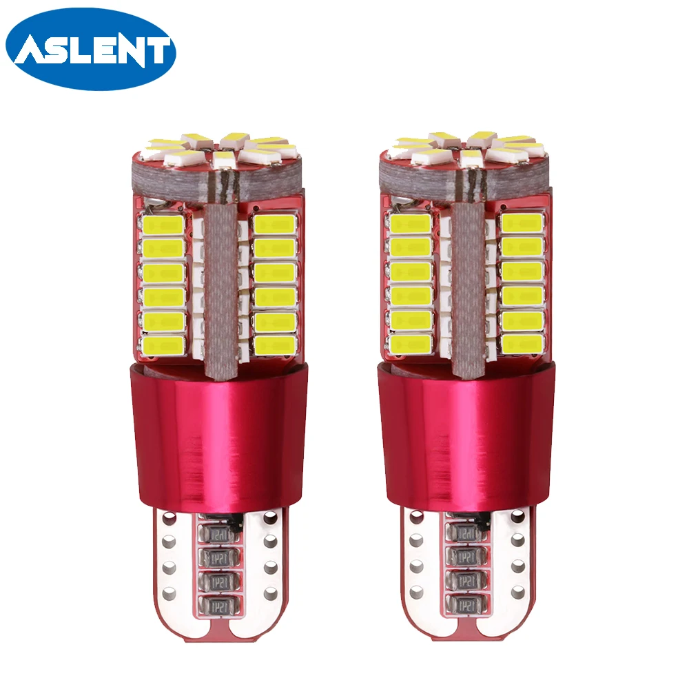 

Aslent 2pcs Car t10 led 192 w5w super bright 57smd Canbus NO Error Auto Wedge Clearance Lights bulb parking lamp Side Light 12v