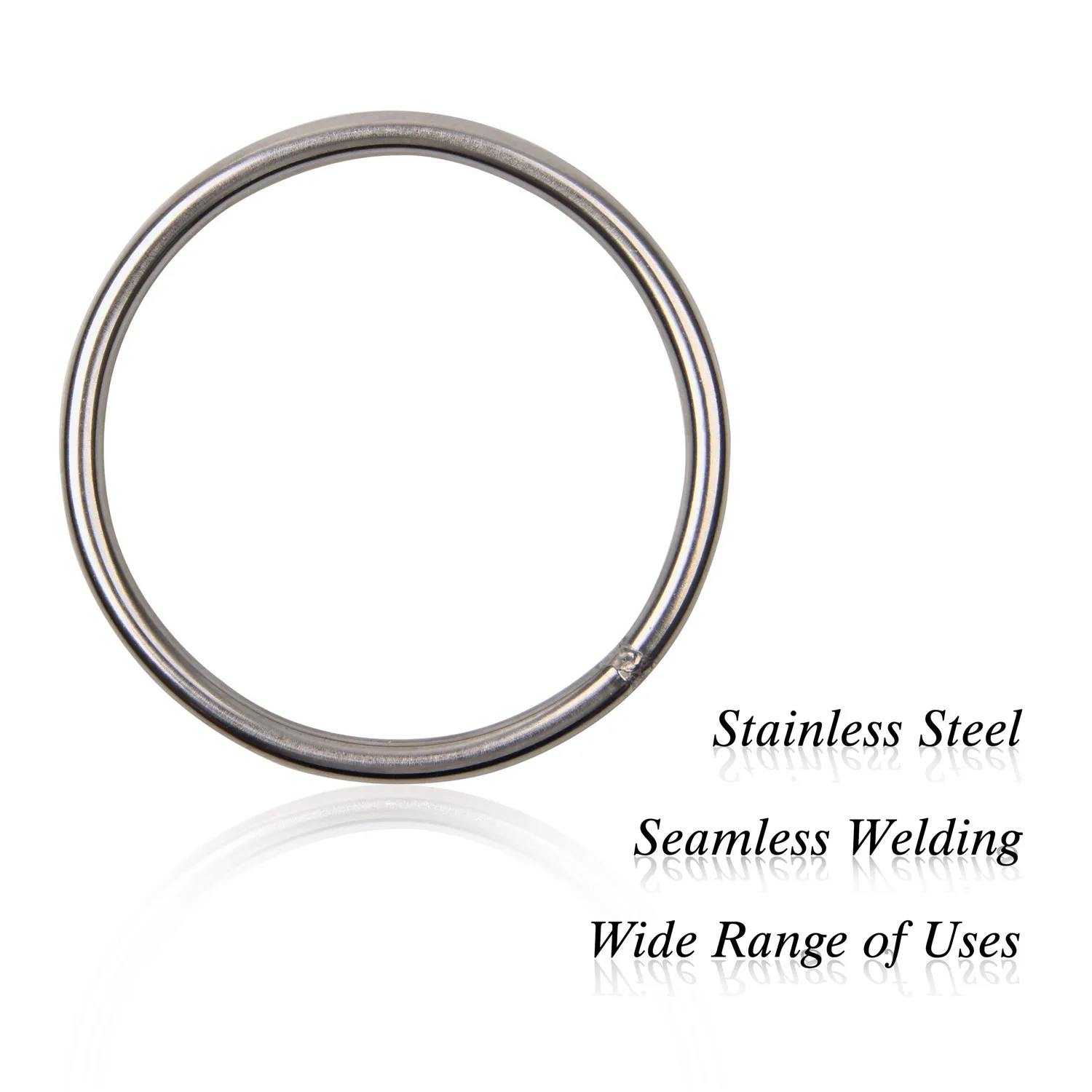 60mm-120mm Diameters Stainless Steel Welded O round Rings welding loop for fishing tackle Marine Boat Yoga Hanging Rings