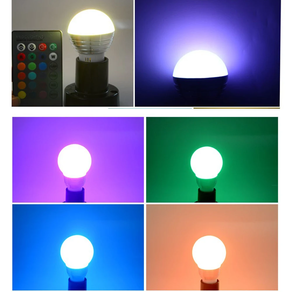 Neuheit E27 E14 RGB LED Nacht licht Lampen 5W 7W AC 85-265V Weihnachten Schlafzimmer Dekoration led lampe Mit 24 Tasten Fernbedienung