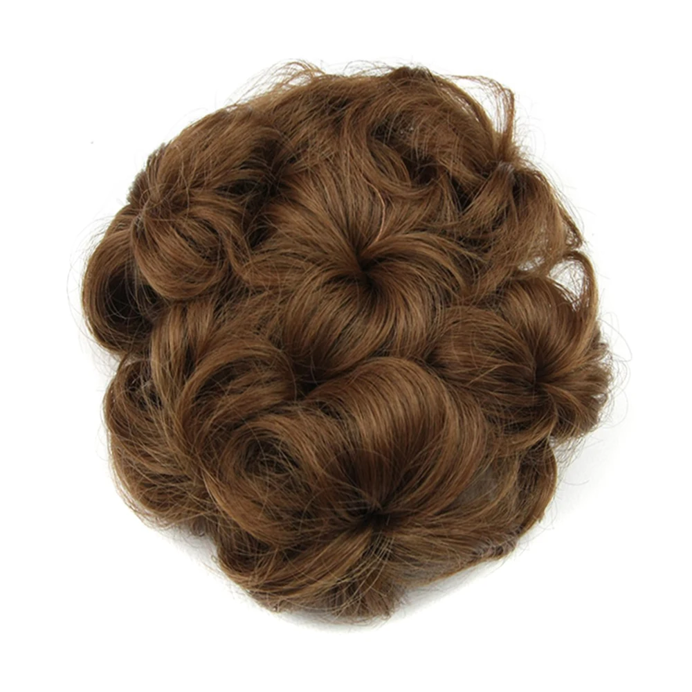 Soowee 8 Colors Flower Shape Synthetic Hair Curly Hair Chignon Rubber Band Hair Bun Donut Hair Roller Hairpieces for Women