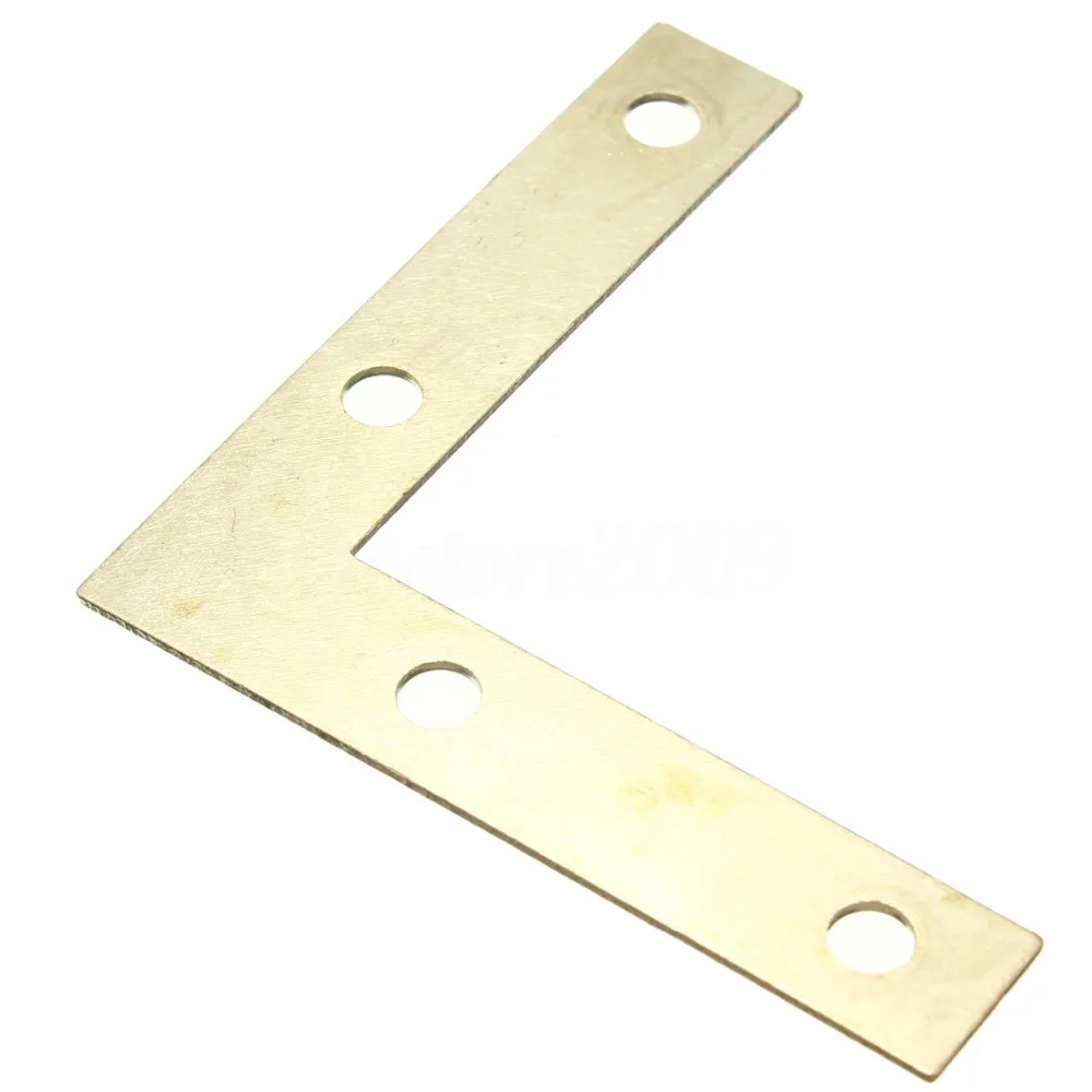 Brand New 100PCS/LOT 51*51*10mm Gold Flat Corner Right 90 Degree Angle Bracket Repair Plate Fixing Brace