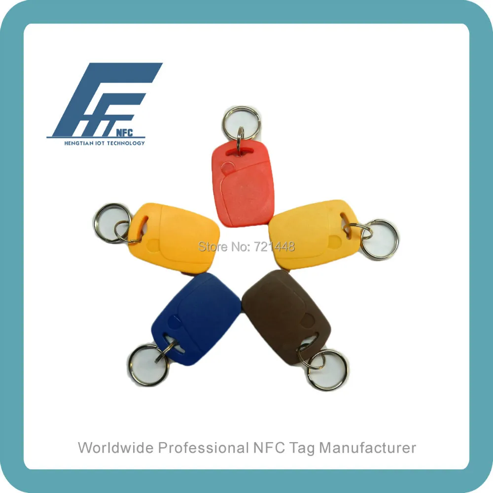 100pcs NFC Keyfobs tag Waterproof Yellow Available For All NFC Phone Ntag213 NFC Key fobs