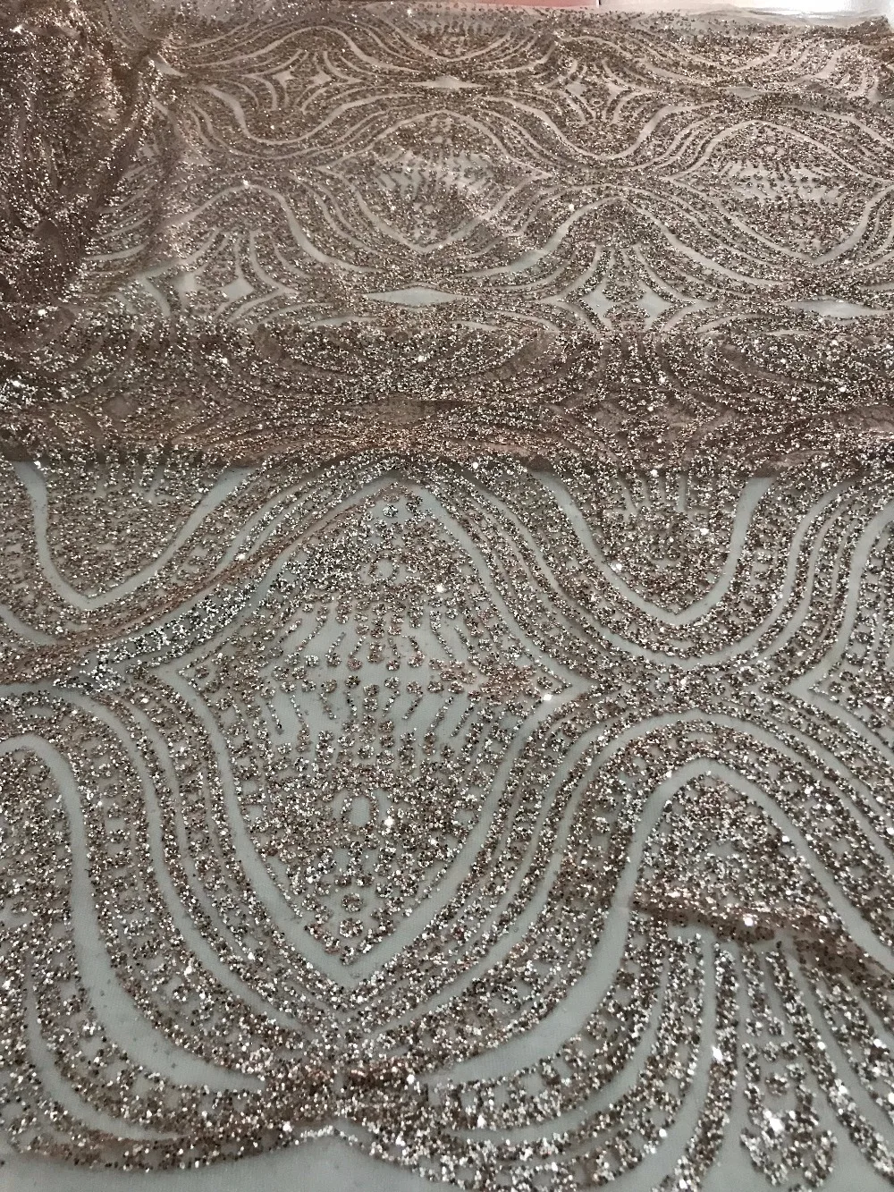 

L-11810 Hand print glued glitter mesh tulle african lace fabric for wedding dress