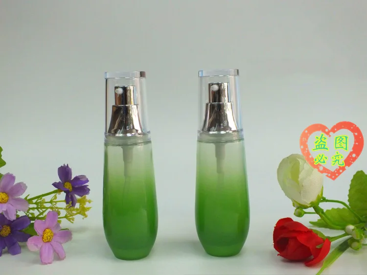 

100pcsHigh-end glass 40 ml cosmetics bottles,40ml green empty bottle ,40ML glass bottles with lids wholesale