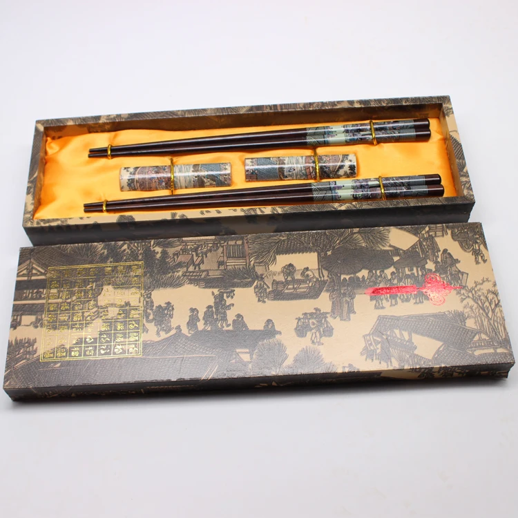 Essstäbchen aus Holz, Geschenkbox, Hochzeitsgeschenke, chinesische Merkmale, Überseegeschenke, Essstäbchen aus Holz, Essstäbchen-Set, Holzküche – Detail 20