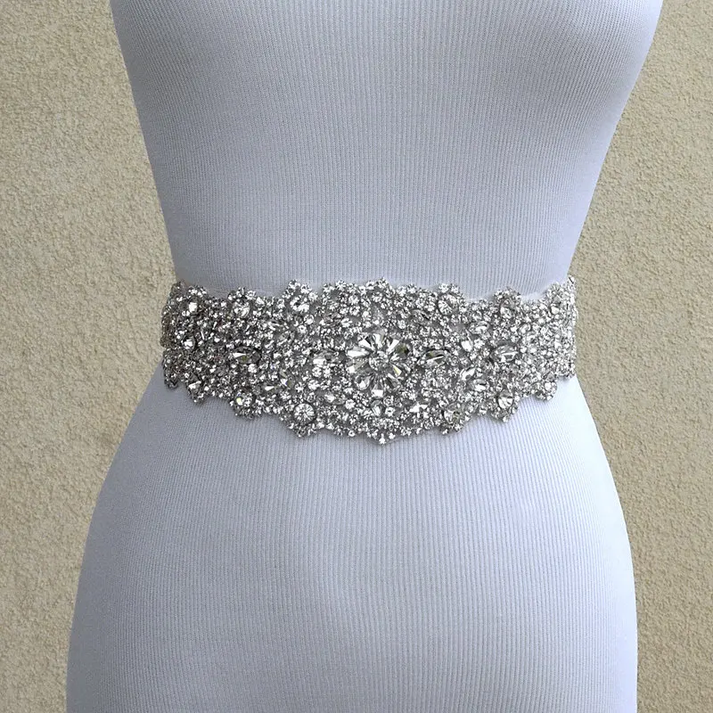 

Hot Sale 2018 Handmade Crystal Rhinestones Wedding Belts Sashes Evening Party Gown Dresses Accessories Bridal Waistband Belts