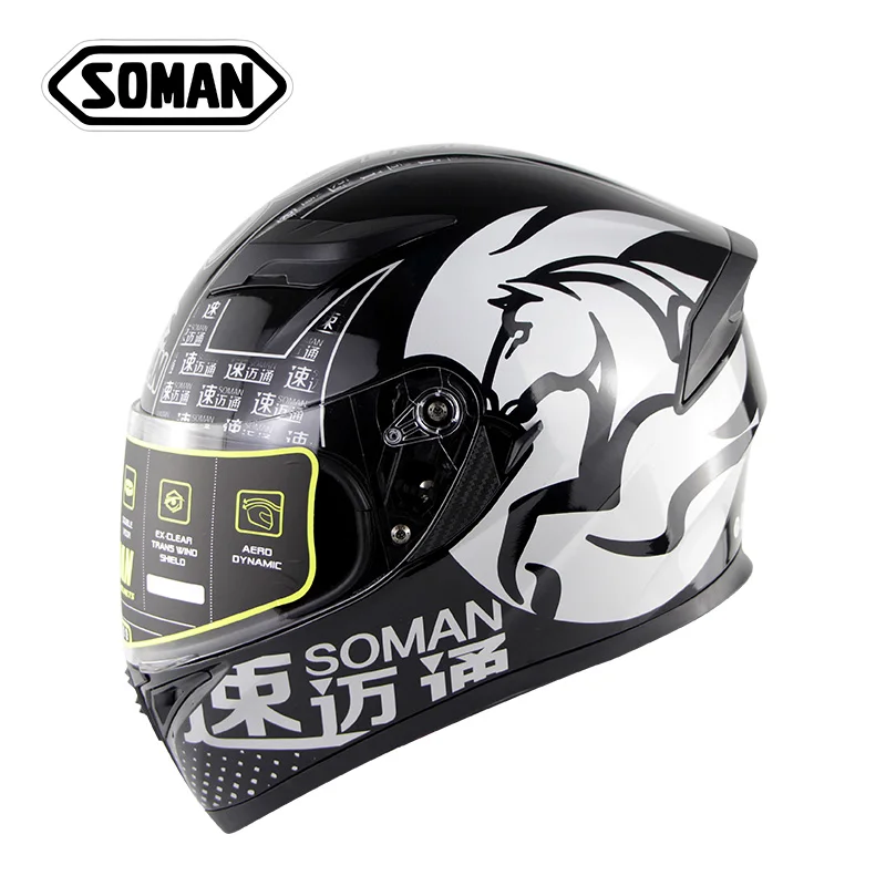 

Soman Motorbike Helmet Double Visors Motorcycle Helm Motocross Racing Helmet Full Face Casco Moto Capacete de Motocicleta SM960