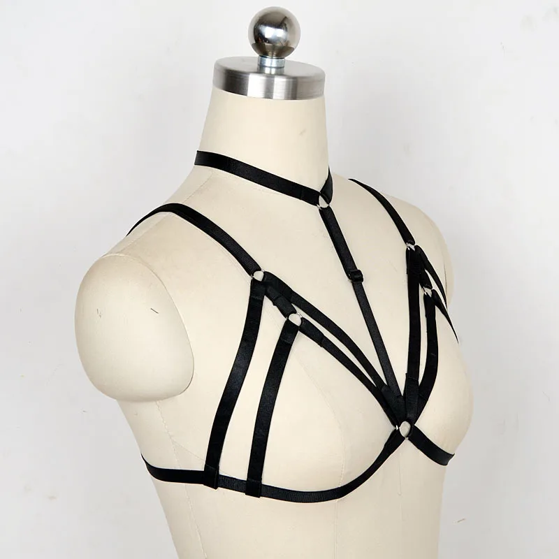 Sexy fashion lingerie harness cage bra 90\'s cupless lingerie women Body harness belt harness belt O0091