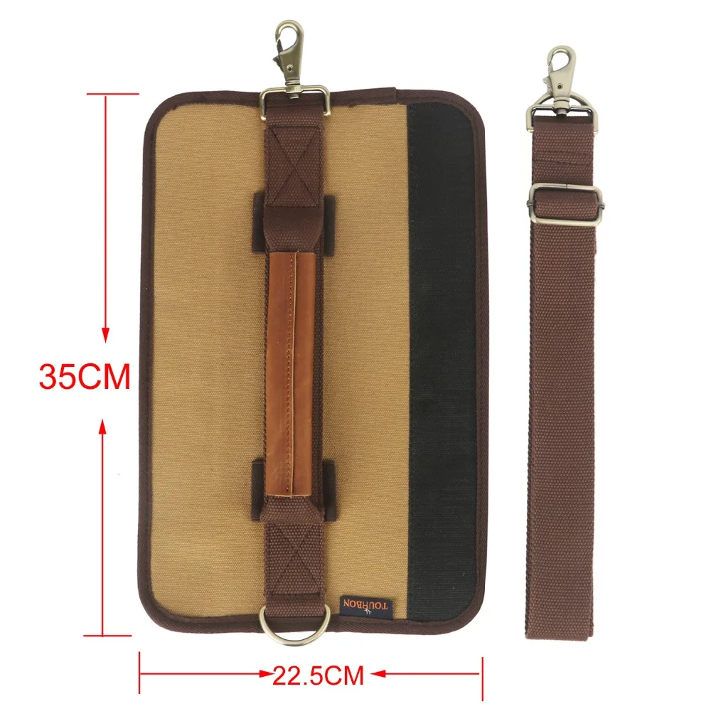 Tourbon Vintage Golf Club Carrier Holder Canvas & Leather Golf Bag Padded Protection Clubs Driving Range Storage Sleeves Bag