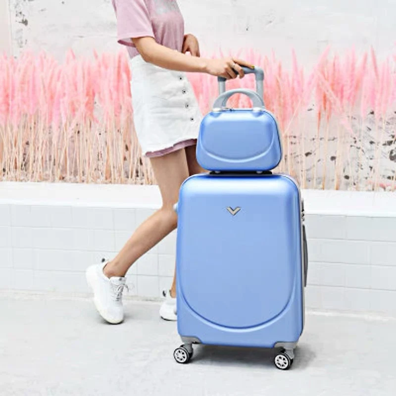 New kids cute smile suitcase with Cosmetic bag 20 22 24 26 inch girl&boy trolley bag Travel luggage woman rolling suitcase