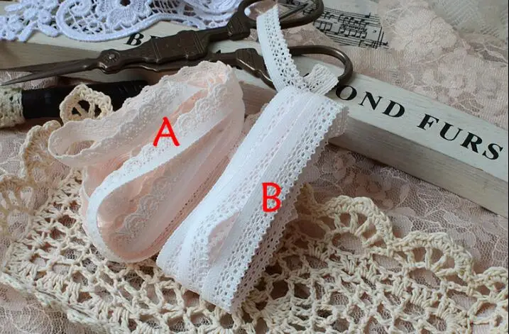 5 Meters High Quality Light Pink Elastic Lace Trim Ribbon For Sewing Crafts Decoration Lace Handmade Accessories DIY