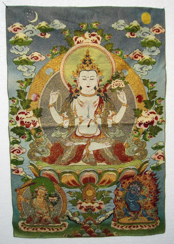 

Изысканный Тибетский шелк Maitreya Buddha Thangka