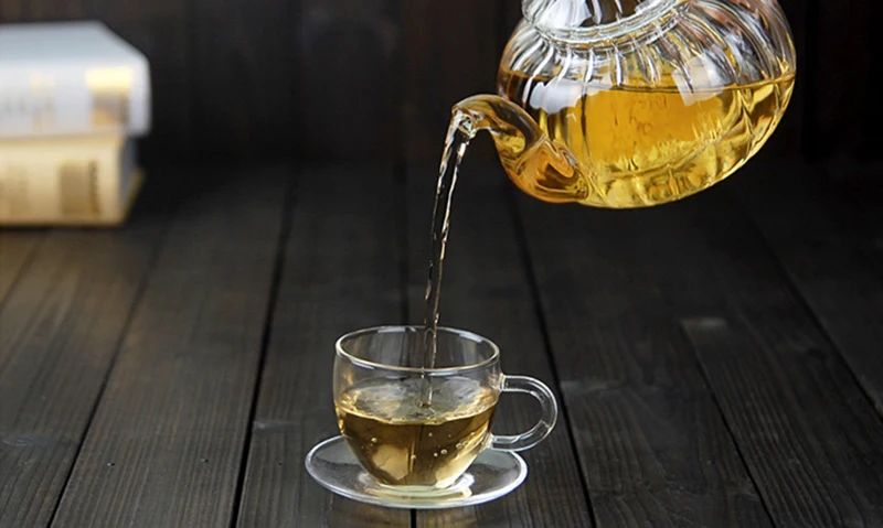 600ml Striped pumpkin shape flower teapot,Heat Resistant Glass Pot,Flower TeaCup Glass Teapot with Infuser Tea Leaf Herbal