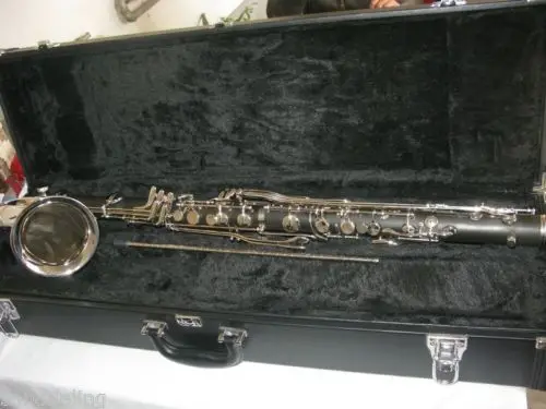 Nice bass clarinet, Bb keys ebonited body, Nickel plated,great tone AC-132 #7019