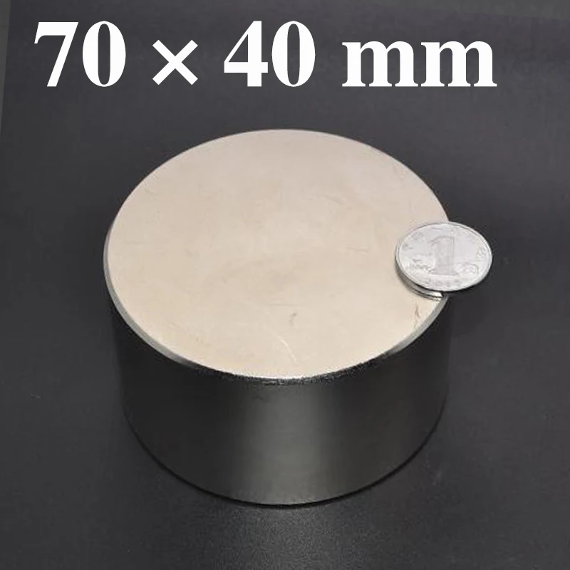 

HYSAMTA Neodymium magnet 70x40 N52 rare earth super strong powerful round welding search permanent magnets 70*40mm gallium metal