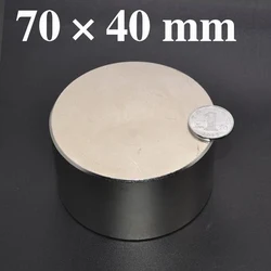 HYSAMTA Neodymium magnet 70x40 N52 rare earth super strong powerful round welding search permanent magnets 70*40mm gallium metal