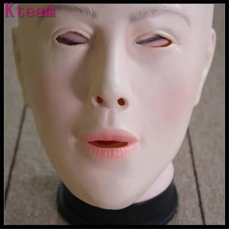 Top Grade 100% Latex Handmade Silicone Sexy And Sweet Full Head Female Face Mask Ching Crossdress Mask Crossdresser Doll Mask