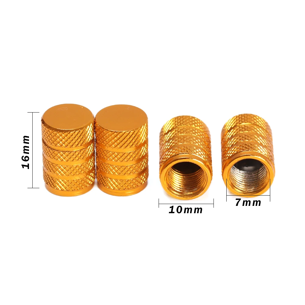 4 Pcs Aluminum Alloy Dustproof Tyre Valve Cap Covered Car Motorcycle Universal Tube Tyre Valve Cap Bicycle Accessories