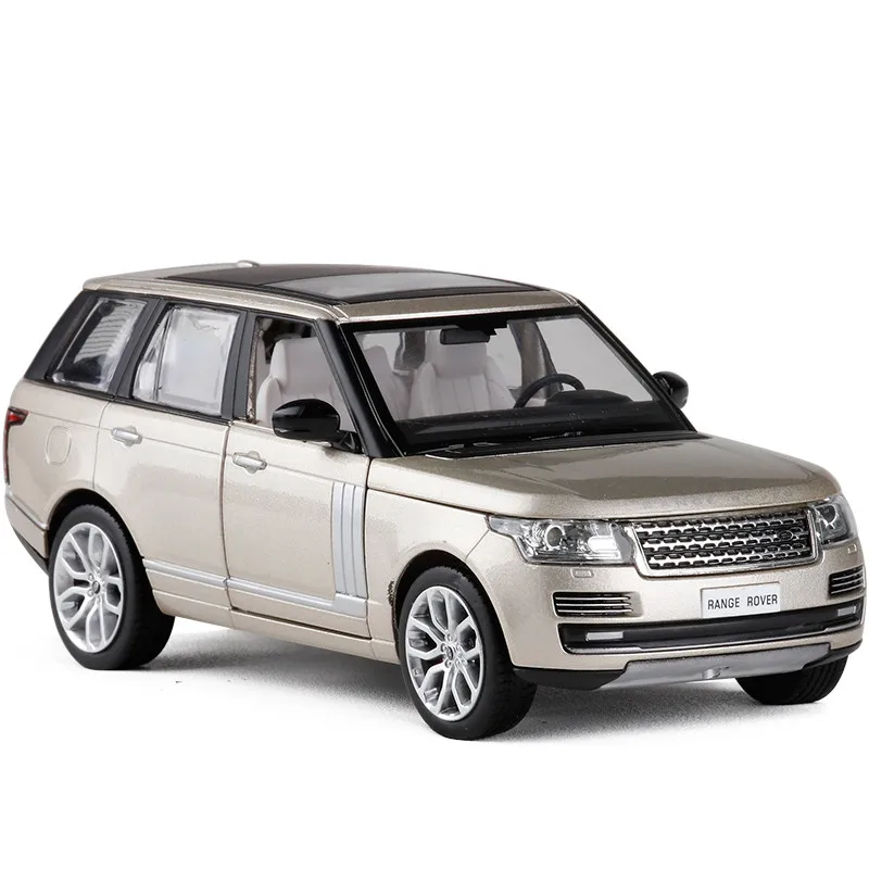 Simulação 1:24 Range Rover SUV modelo de carro liga, presente das crianças modelo de SUV, som e luz puxar para trás do carro do brinquedo do metal, frete grátis