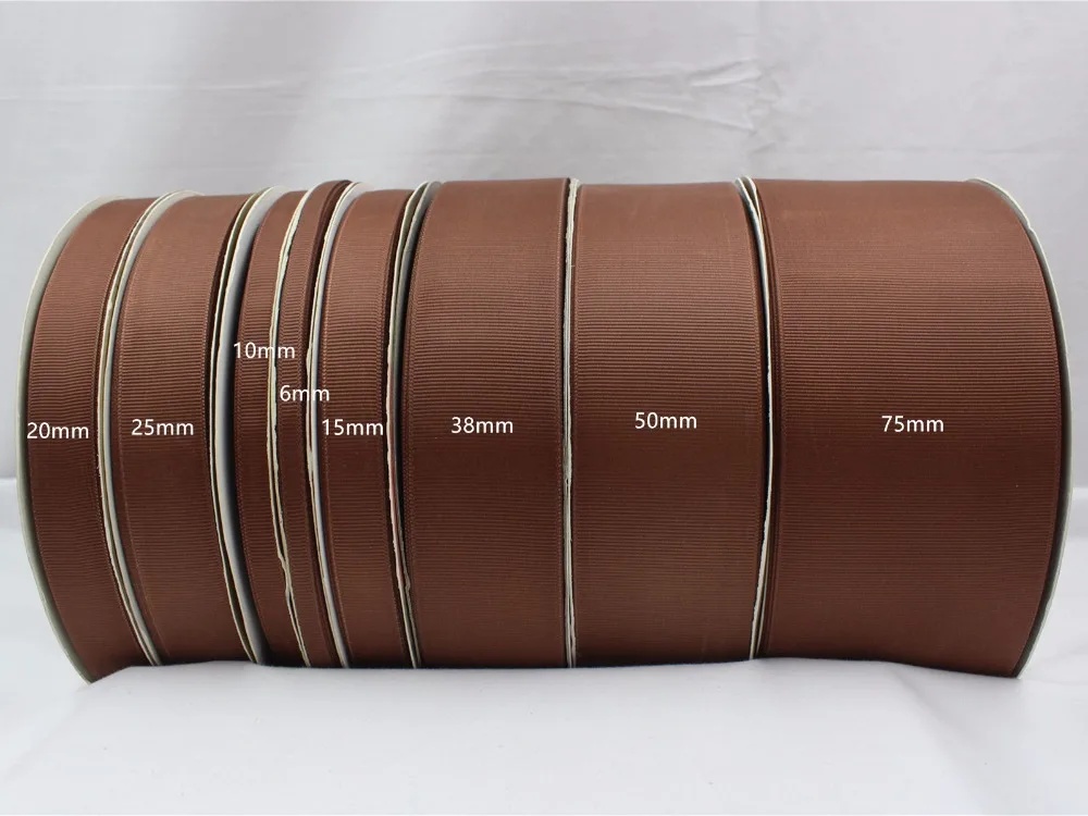 16609-0032,(6,10,15,20,25,38,50,75mm) 10yard/lot Brown Ribbons Printed grosgrain Wedding Accessories DIY handmade materials Gift