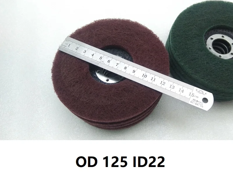 ใหม่ 2pcs 5 "Non-ทอขัดแผ่นขัด 125*22 * T8mm ไนลอนล้อขัดมุมเครื่องบดเครื่องมือโลหะเสร็จสิ้น