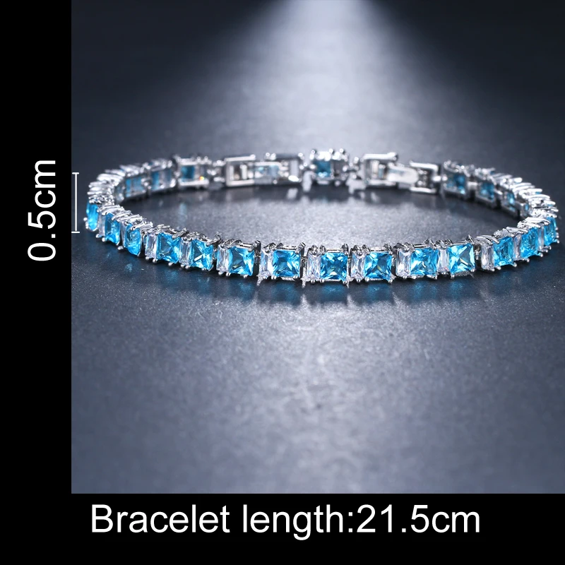 EMMAYA New CZ Cubic Zirconia Light Blue Neat Tennis Bracelet For Women New Year\'s Gifts Fashion Jewelry Bracciali