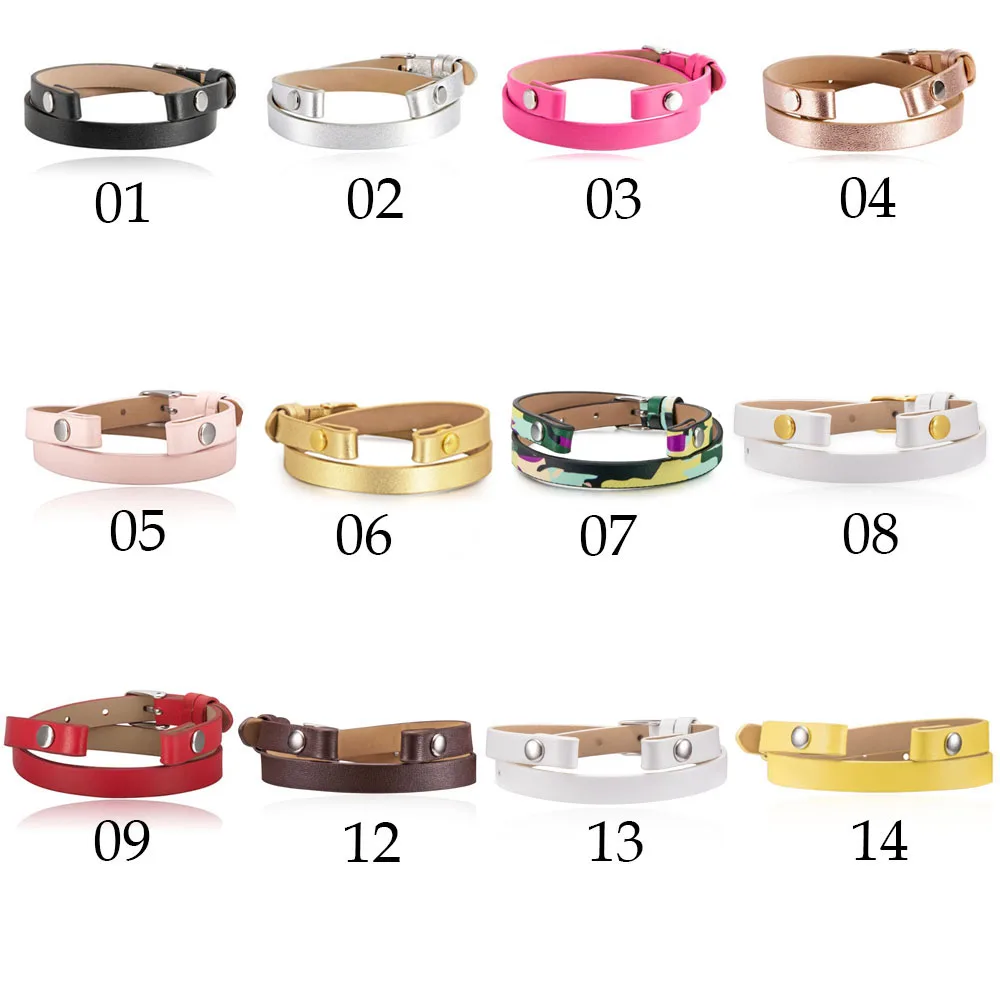 

Genuine Leather Wrap Color Leather band bracelet accessories with stainless steel clasp