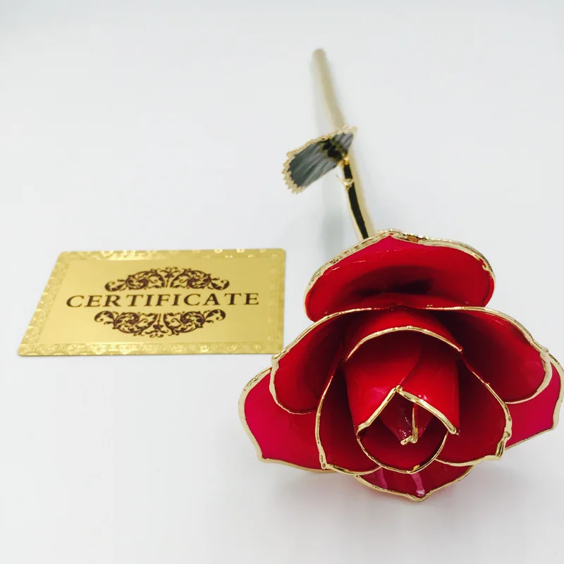 30cm Colors Valentine's Day Gift Birthday Gift 24k Gold Plated Rose with Packing Box For Birthday Mother's Day Anniversary Gift