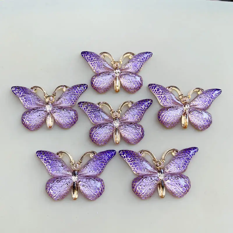 Flat Back Resin Butterfly Flower Animals Flat Back Cameo Cabochon For Jewelry Making Wholesale 23*38mm 10pcs -B276