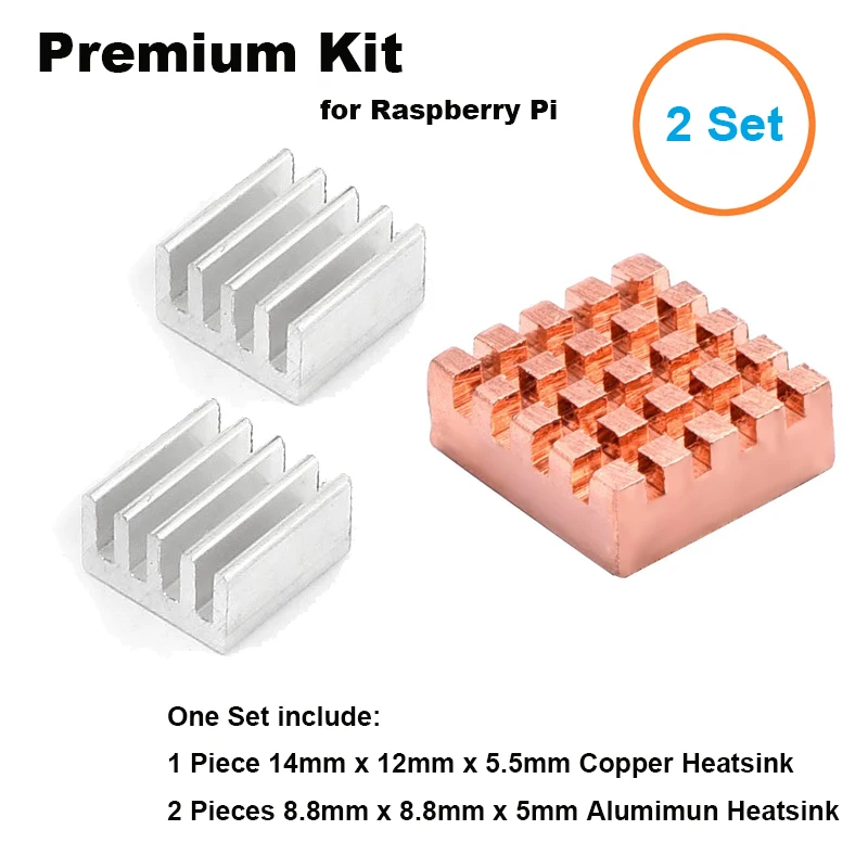 

Premium 2 Set/6pcs CPU RAM LAN Heatsink Cooler Kit,Mini PC Raspberry Pi 2, Raspberry Pi A A+, Raspberry Pi B B+ Radiator Cooling