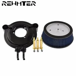 Motorcycle Air Filter System Blue Cleaner Aluminum For Harley Dyna 2000-2017 Softail 2000-2013 2014-2015 Touring 2000-2007
