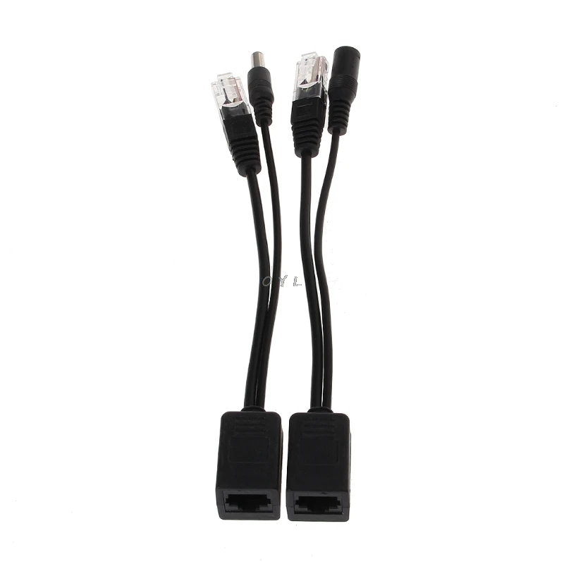 RJ45 Injector POE Splitter Adapter Cable Kit Passive Power Over Ethernet 12-48V