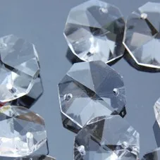 

HOT SALE!!! Free shipping WITH 2000pcs/lot 14mm crystal octagon beads with 2 holes , transparent color