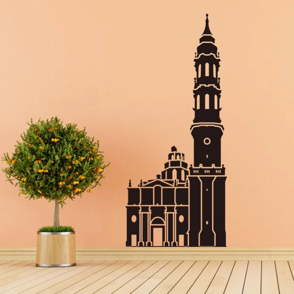 

Catedral Del Salvador Zaragoza Skyline Globe Earth Country Wall Vinyl Sticker Custom Made Home Decoration Waterproof Decal