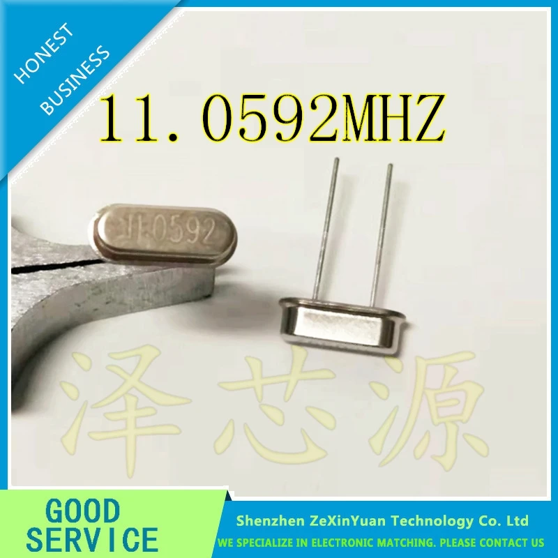 100PCS 11.0592M 11.0592MHz 11.0592 MHz 11.0592M Hz Quartz Resonator Crystal Passive Oscillator HC-49S