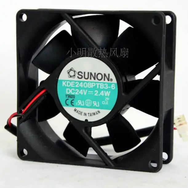 KDE2408PTB3-6 DC24v 80*80*25mm 2.4W 2 drutu wentylator