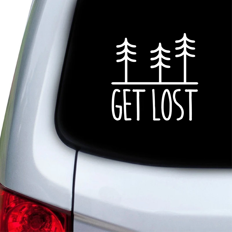 Tree Decal Get Lost Vinyl Sticker Car Window Bumper Decor , Nature Lover Laptop Decals for Apple MacBook Air / Pro Decoration