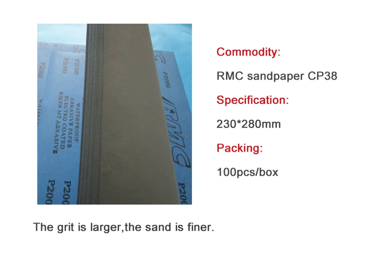5 Sheets CP38 Waterproof Sandpaper Abrasive Paper Wet & Dry 1200 to 5000 Grits for Automotive Sanding Wood Furniture Finishing