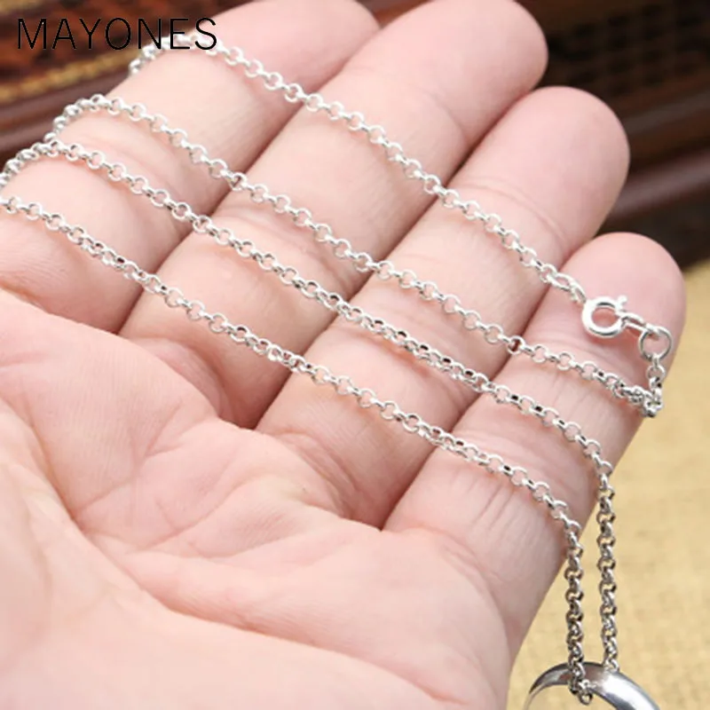 2mm S925 sterling silver Thai silver cross necklace long sweater chain single chain Thai Silver Jewelry free shipping