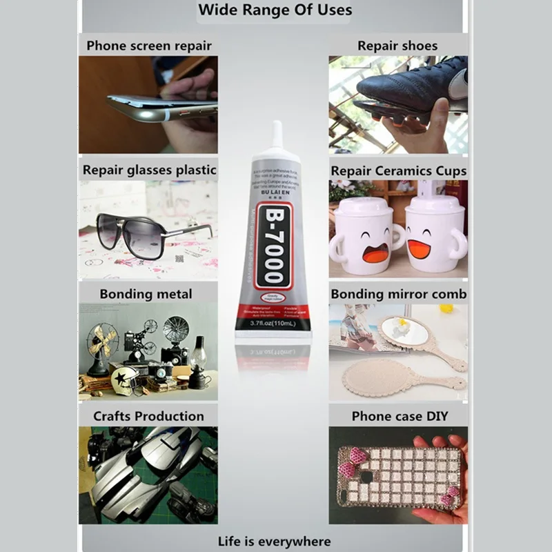 Bulaien B-7000 25ml Super Liquid Glue Multipurpose Adhesive DIY Jewelry Rhinestone Crafts Repair Screen Glass B7000 Nail Gel Pen