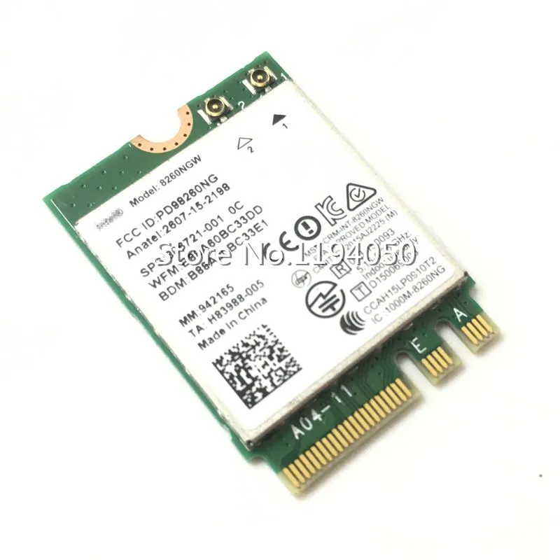 Dual Band Wireless-AC 8260 intel 8260NGW NGFF Wwifi Card 867Mbps 2.4/5GHz 802.11a/b/g/n/ac Bluetooth 4.2