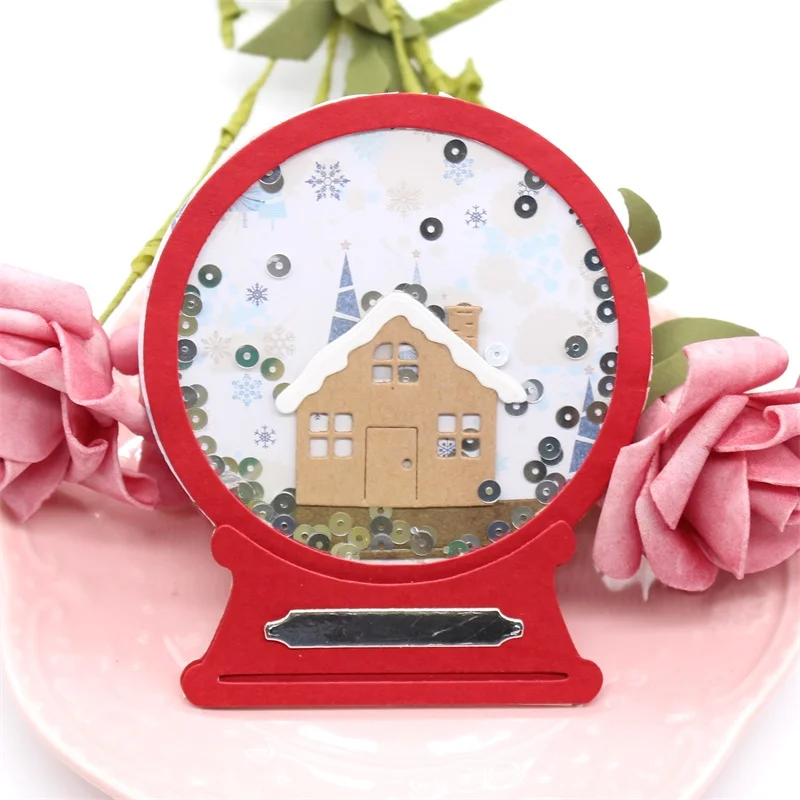 KSCRAFT Snow Globe Shaker wykrojniki do metalu szablony do scrapbookingu/ozdobny album na zdjęcia wytłaczania kart papierowych