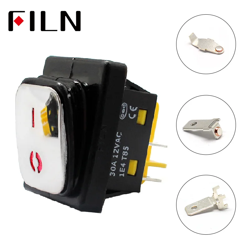 Heavy Duty 30A 250VAC Waterproof IP67 KCD4 Rocker Switch Stainless Steel Rocker Switch on off dpst dpdt LED switch